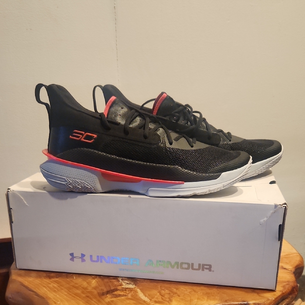 Under Armour Black and Red Athletic Sneakers
